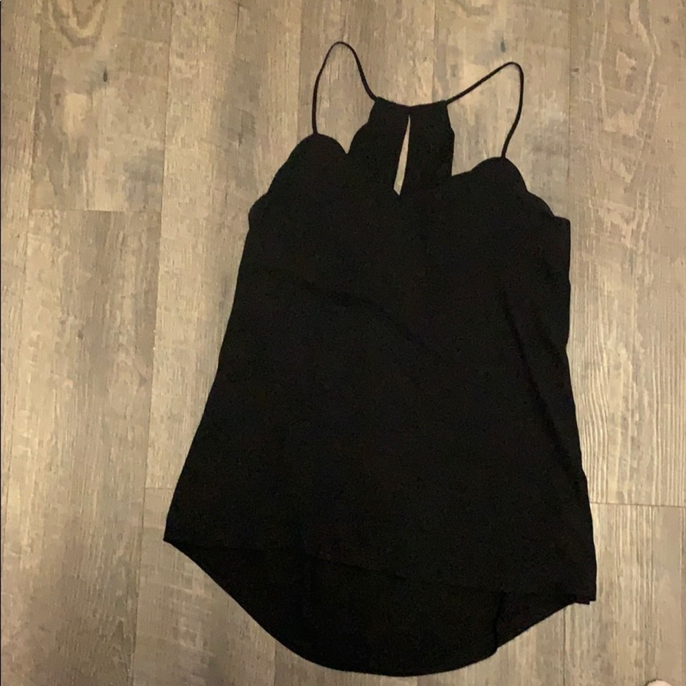 Express scalloped black top